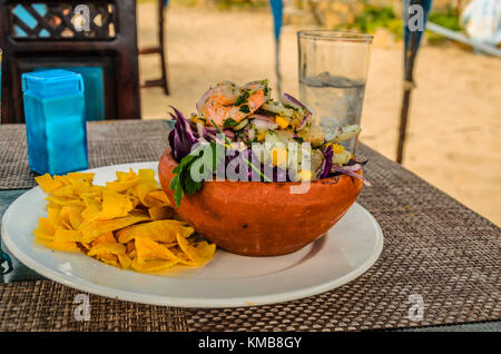 Ceviche dish food highly appreciated by the coastal towns of the Pacific in South America Stock Photo