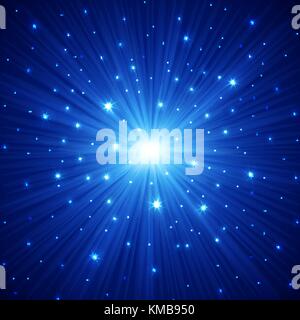 Light Blue Abstract Background with Vintage Rays and Glow. Vector wallpaper  illustration of Sky with Sunburst and copy space Stock Vector Image & Art -  Alamy