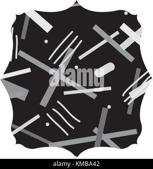 grayscale square with graphic figure style background Stock Vector ...