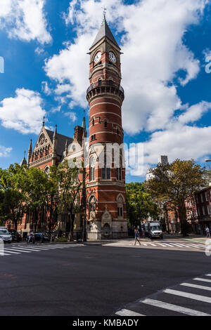 New York , NY,  USA - Oct 03, 2017:  Jefferson Market Library, a New York City landmark, was designed by architects Frederick Clark Withers and Calver Stock Photo