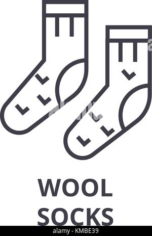 wool socks line icon, outline sign, linear symbol, vector, flat illustration Stock Vector
