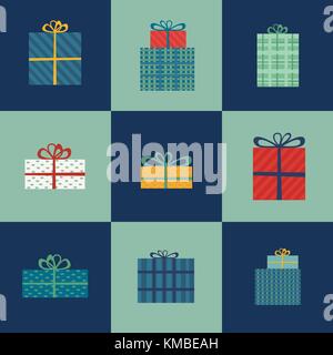 Abstract decorated gift boxes Stock Vector