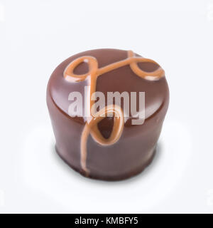 Gourmet chocolate truffle isolated on white background Stock Photo