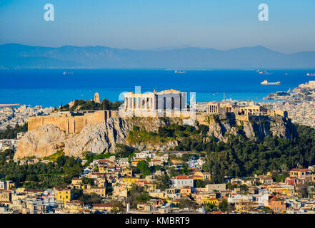 The Acropolis with the Parthenon in Athens, Greece Stock Photo