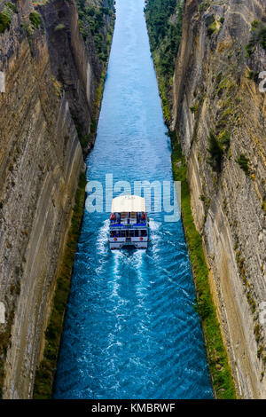 The Corinth Canal in Greece Stock Photo