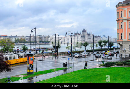 Traffic on the roads of Budapest. Stock Photo