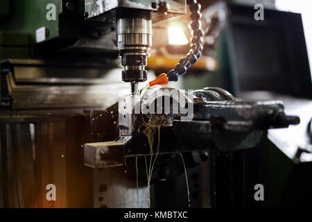 Computerized metal milling Stock Photo