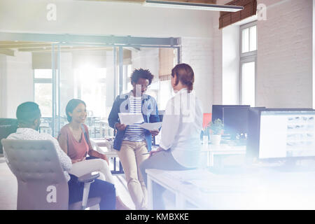 Business people meeting,discussing paperwork in office Stock Photo