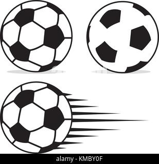 Football ball flat design set with isolated on white background vector. Soccer ball pictogram. Football logo design vector illustration Stock Vector