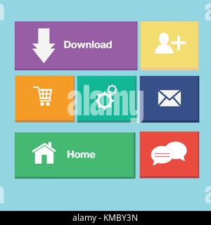 Icons colorful buttons on mobile application vector Stock Vector