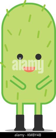 Cute cactus character in flat style vector Stock Vector