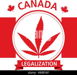 cannabis legalization canada emblem vector logo Stock Vector