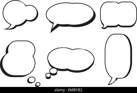Comic text speech bubble star set vector.Dialog empty box space with isolated white background Stock Vector