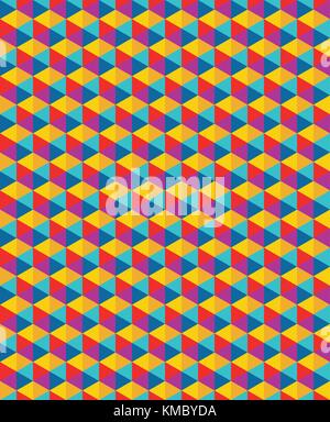 Vector modern seamless colorful geometry triangle pattern, color abstract geometric background Stock Vector