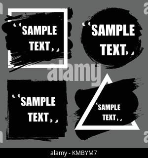 Vector Text Boxes Collection. Hand Drawn Frames. Stock Vector