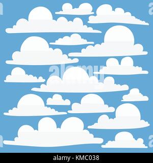 Vector illustration of clouds collection. Stock Vector