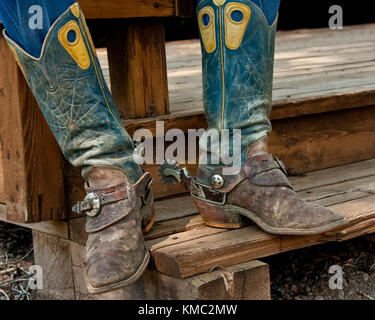 Cowboy boots, and spurs. Stock Photo