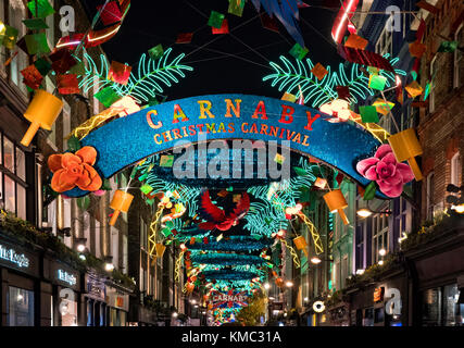 Carnaby Street Christmas Lights 2017 Stock Photo