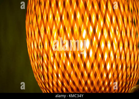 close-up of an indoor warm straw lamp, for spiritual atmosphere Stock Photo