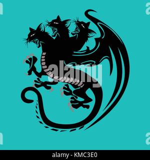 3 Headed Cats in a Dragon Body Stock Vector