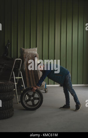 Man working in warehouse Stock Photo