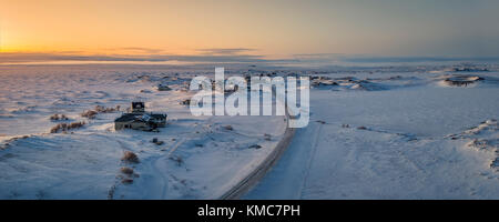 Winter Landscape, Lake Myvatn, Northern Iceland Stock Photo