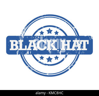 Black Hat SEO stamp with stars isolated on a white background. Stock Photo