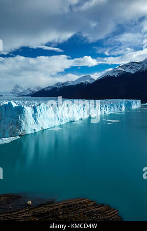 Terminal face of Perito Moreno Glacier, and Lago Argentino, Parque Nacional Los Glaciares (World Heritage Area), Patagonia, Argentina, South America Stock Photo