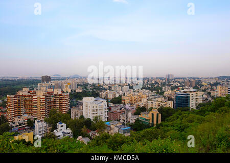 Aerial Cityscape with buildings, Pune, Maharashtra, India Stock Photo