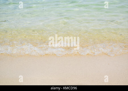 Soft sea wave on the sand beach at Samui island in Thailand Stock Photo