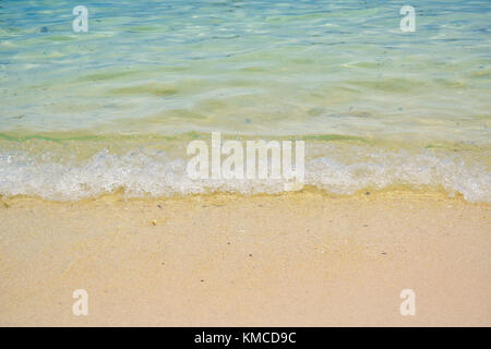 Soft sea wave on the sand beach at Samui island in Thailand Stock Photo