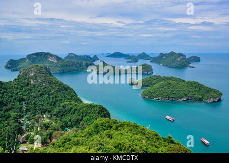 Beautiful seascape of Ang Thong Island National Marine Park near Samui island, Thailand, one of the most famous tourist vacation destination