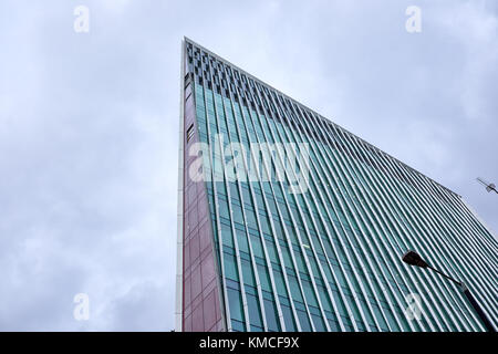 LONDON CITY - DECEMBER 23, 2016: The top of the tallest point of the modern skyscraper Nova Victoria made of glass and steel Stock Photo