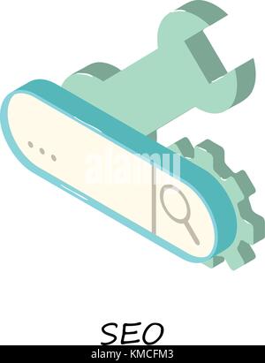 Seo icon, isometric 3d style Stock Vector
