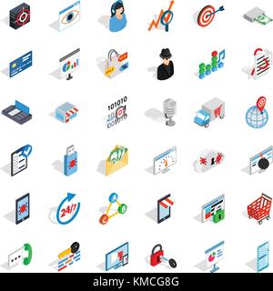 It protection icons set, isometric style Stock Vector