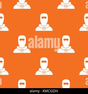 Man in balaclava pattern seamless Stock Vector