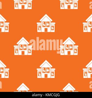 House with broken windows pattern seamless Stock Vector