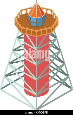 Lighthouse modern icon, isometric 3d style Stock Vector