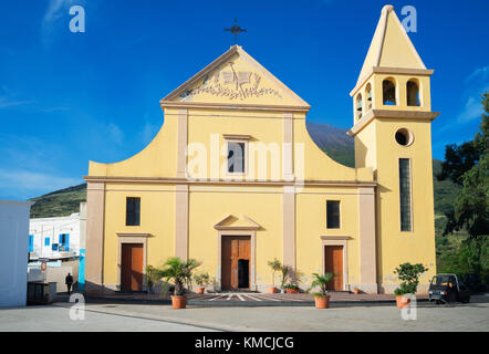 San Vincenzo Ferreri church, Stromboli, Aeolian Islands, UNESCO World Heritage Site, Sicily, Italy, Mediterranean, Europe Stock Photo