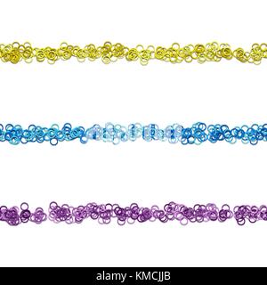 Abstract circle pattern webpage separator line design set from colored rings - repeatable vector graphic design elements Stock Vector