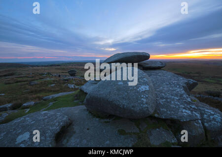 Rocky outcrop on Stowes Hill on Bodmin Moor Stock Photo