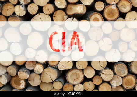 Conceptual announcement text caption inspiration showing CIA  Business concept for Abbreviation written on wooden background with space Stock Photo