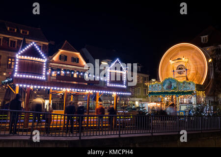 Old spinning ferris wheel on childrens christmas fair in Graz, Styria Austria Stock Photo