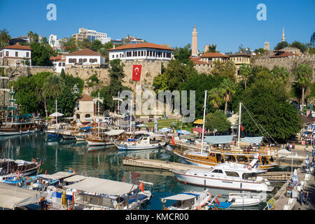 Harbour at the old town Kaleici, UNESCO world heritage site, Antalya, turkish riviera, Turkey Stock Photo