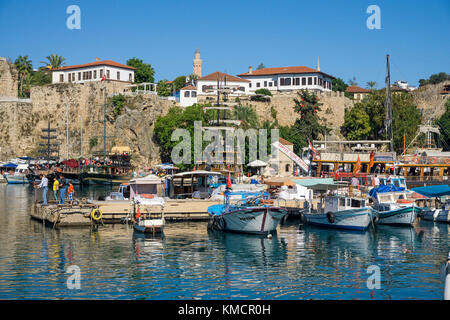 Harbour at the old town Kaleici, UNESCO world heritage site, Antalya, turkish riviera, Turkey Stock Photo