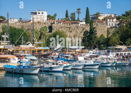 Harbour at the old town Kaleici, UNESCO world heritage site, Antalya, turkish riviera, Turkey Stock Photo