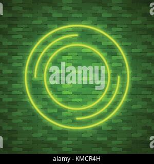 Bulb glowing. Neon ring lamp sign Stock Vector
