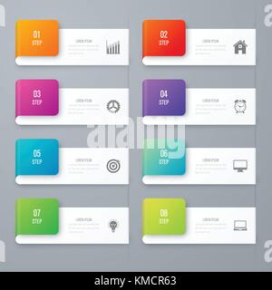 Infographic design template eight option. Stock Vector