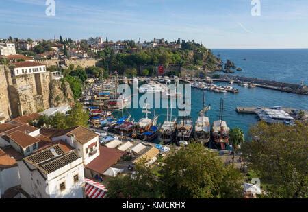 Harbour at the old town Kaleici, Unesco world heritage site, Antalya, turkish riviera, Turkey Stock Photo