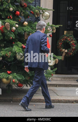 London, UK. 6th December, 2017. British Chancellor of the Exchequer Philip Hammond walks out of No11 Downing Street London Credit: amer ghazzal/Alamy Live News Stock Photo